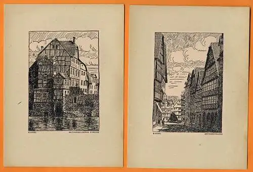 Hessen Alt Kassel Stadt Ansichten Kunst Grafik Bildermappe 1940