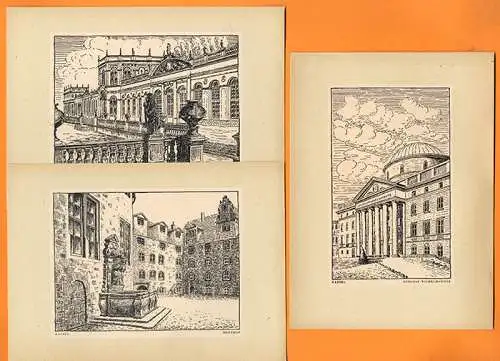 Hessen Alt Kassel Stadt Ansichten Kunst Grafik Bildermappe 1940