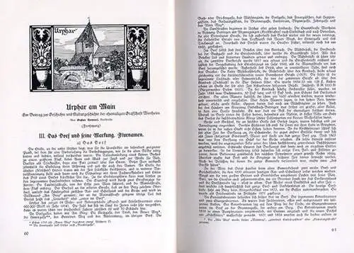 Baden Main Wertheim Urphar Familien Geschichte Genealogie Heimat Jahrbuch 1923