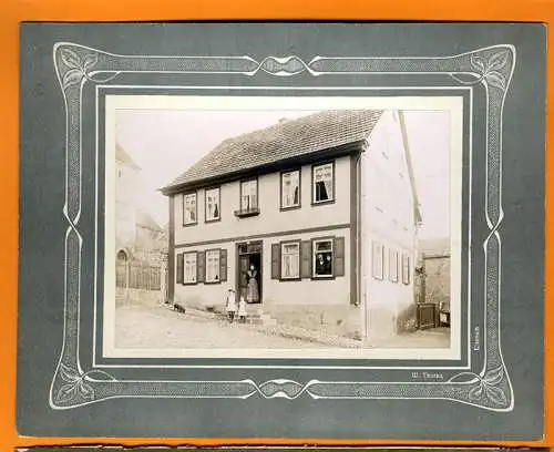 Thüringen Eisenach Bäckerei Eisenkopf  Familie vor Wohnhaus Original Foto 1908