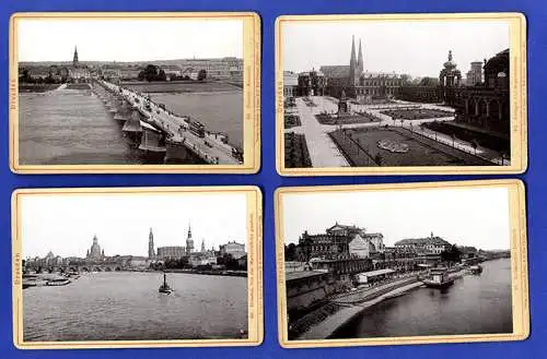 Sachsen Dresden Elbe Brücke Kaserne Kirche 9 Original Ansichten Foto Mappe 1896