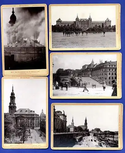 Sachsen Dresden Elbe Brücke Kaserne Kirche 9 Original Ansichten Foto Mappe 1896