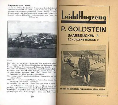 Rhein Pfalz Saar Mosel Nahe Eifel Westrich Hunsrück Reiseführer Wanderbuch 1930