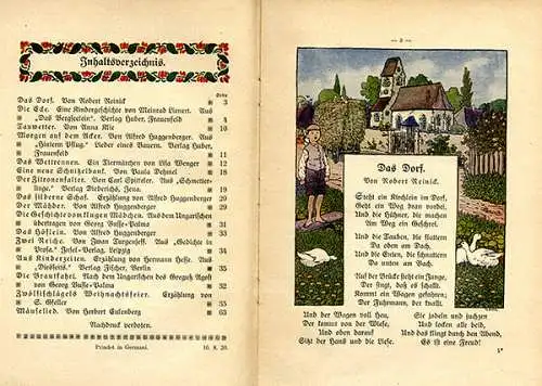 Buchkunst Druck Grafik Jugendstil Oberrhein Schweiz Erzählungen Verse Jugendbuch