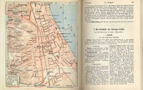 Ostsee Ostpreußen Danzig Memel Allenstein Königsberg Meyers Reiseführer 1934