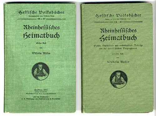 Rhein Hessen Ried Mainz Worms Heimat Geschichte Volkskunde Sagen 2 Bände 1924