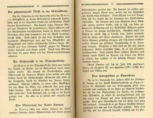 Rhein Hessen Ried Mainz Worms Heimat Geschichte Volkskunde Sagen 2 Bände 1924