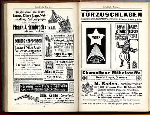 Deutsches Reich Daheim Familien Kalender Kunst Grafik Reklame Jugendstil 1909