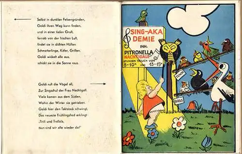 Goldi der erste Sonnenstrahl ein Frühlingsmärchen Kinderbuch Frankfurt 1949