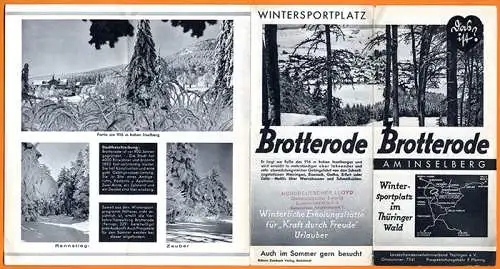 Thüringen Thüringer Wald Wintersport Brotterode Inselsberg Falt Prospekt 1930