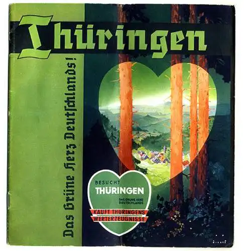 Thüringen Urlaub Landschaft Burgen Städte Volkskunst Tourismus Werbeheft 1937