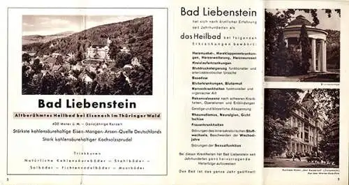 Thüringen Heilbad Bad Liebenstein Wohnungsliste Prospekte Werbeheft 1938