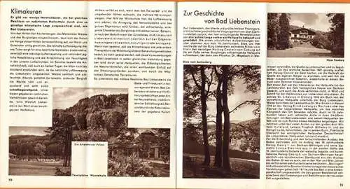 Thüringen Heilbad Bad Liebenstein Wohnungsliste Prospekte Werbeheft 1938