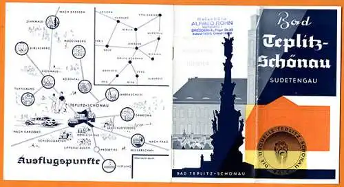 Böhmen Sudeten Radium Thermal Bad Teplitz Schönau Wohnungsliste Werbeheft 1939