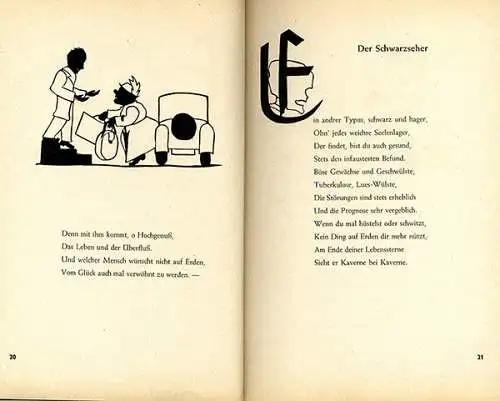 Medizin Arzt Krankenschwester Verse Humor mit Scherenschnitt Bilderbuch 1941