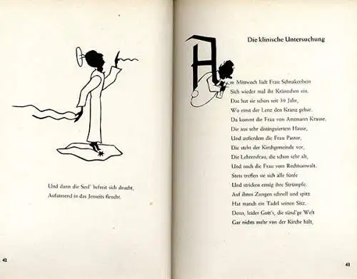 Medizin Arzt Krankenschwester Verse Humor mit Scherenschnitt Bilderbuch 1941