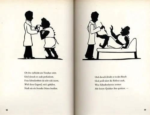 Medizin Arzt Krankenschwester Verse Humor mit Scherenschnitt Bilderbuch 1941