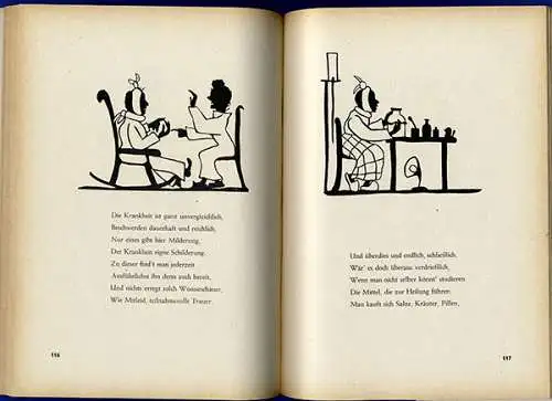 Medizin Arzt Krankenschwester Verse Humor mit Scherenschnitt Bilderbuch 1941