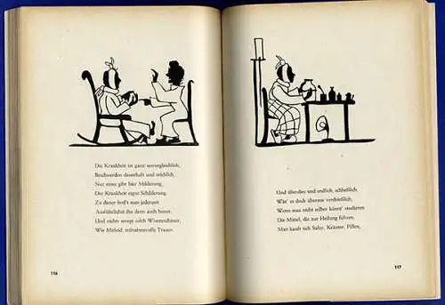 Medizin Arzt Krankenschwester Verse Humor mit Scherenschnitt Bilderbuch 1941