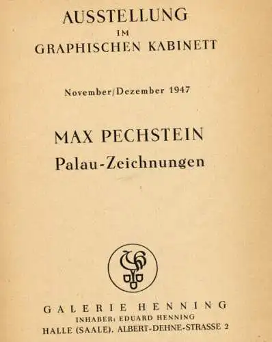 Malerei Expressionismus Max Pechstein Palau Zeichnungen Ausstellung Katalog 1947