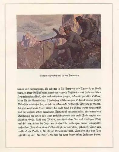 Österreich Kunst Malerei Alpen Bergsteigen Gustav Jahn Gedenkbuch 1927