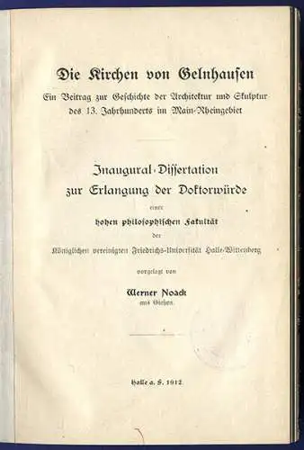 Hessen Main Kinzig Gelnhausen Kirchen Stadt Architektur Geschichte Buch 1912
