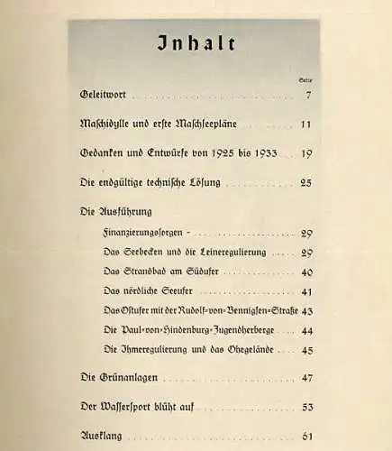 Niedersachsen Hannover Stadt Geschichte Maschsee Weihe Gedenkbuch 1936