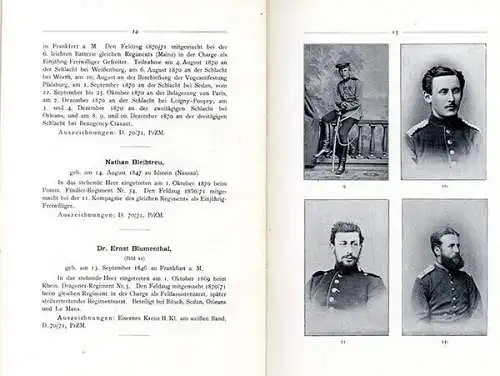 Hessen Frankfurt Deutsch Französischer Krieg 1870 Verzeichnis Soldaten Offiziere