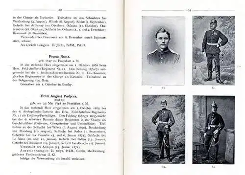 Hessen Frankfurt Deutsch Französischer Krieg 1870 Verzeichnis Soldaten Offiziere