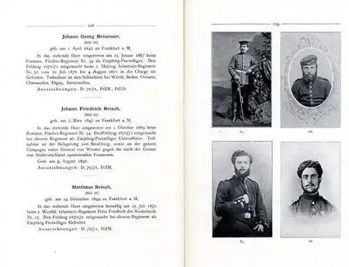 Hessen Frankfurt Deutsch Französischer Krieg 1870 Verzeichnis Soldaten Offiziere