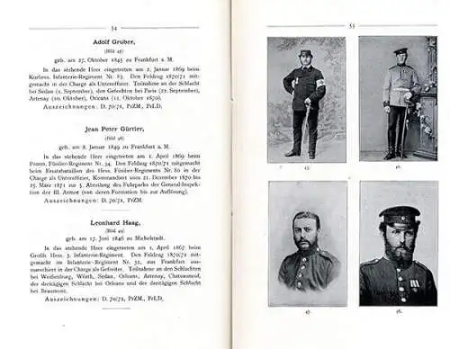 Hessen Frankfurt Deutsch Französischer Krieg 1870 Verzeichnis Soldaten Offiziere