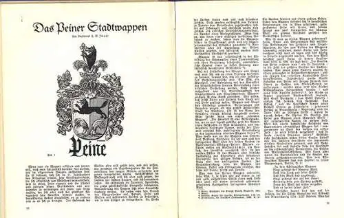 Niedersachsen Peine Stadt Geschichte Chronik Wappen Heimatbuch 1937