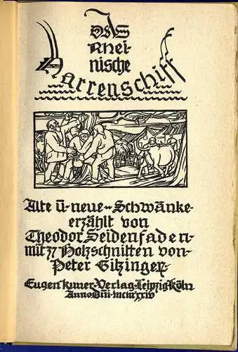 Literatur Rhein Köln Mittelalter Schwänke Rheinisches Narrenschiff Buch 1924