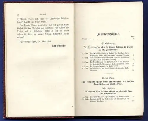 Großherzogtum Baden Kulturkampf Politik Katholische Kirche Geschichte Buch 1908