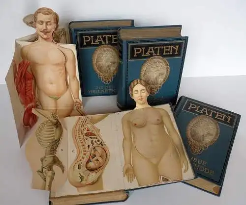 Gesundheit Medizin Heilkunde Platen die neue Heilmethode 4 Bände Jugendstil 1912