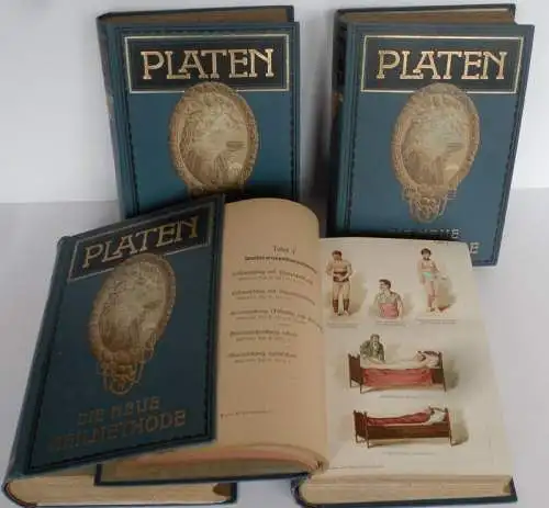 Gesundheit Medizin Heilkunde Platen die neue Heilmethode 4 Bände Jugendstil 1912