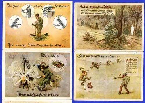 Heinz Geilfus Jagd Jäger Waidwerk Jagdwaffen 24 farbige Künstler Postkarten 1940