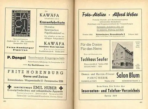 Rhein Pfalz 675 Jahre Kaiserlautern Stadt Geschichte Chronik Festschrift  1951