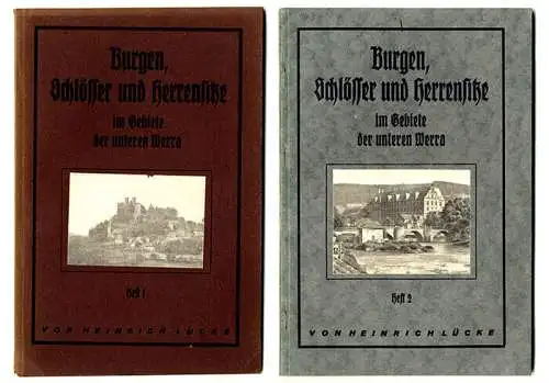 Hessen Thüringen Werra Eichsfeld Burgen Schlösser 5 Bände komplett von 1925
