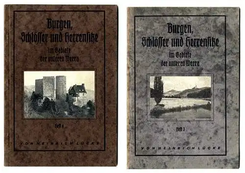 Hessen Thüringen Werra Eichsfeld Burgen Schlösser 5 Bände komplett von 1925