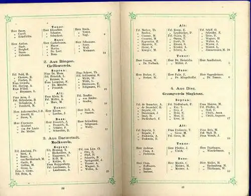 Hessen Wiesbaden Mittelrheinisches Musikest Festschrift Programmheft 1891