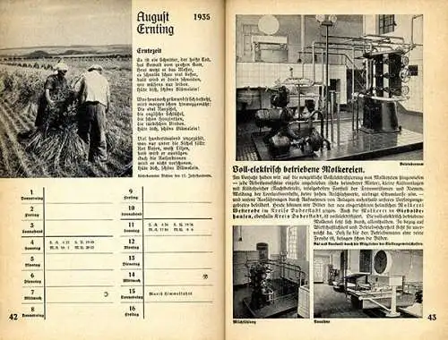 Deutsches Reich Elektrizität Strom Versorgung Energie Wirtschaft Kalender 1935