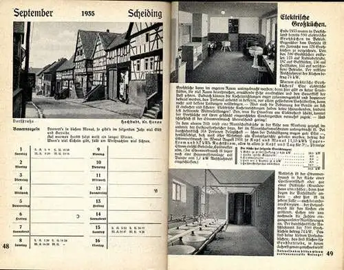 Deutsches Reich Elektrizität Strom Versorgung Energie Wirtschaft Kalender 1935