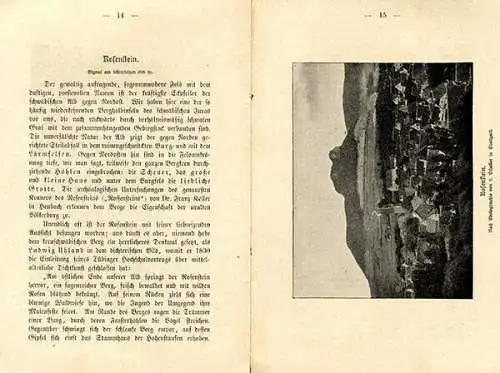 Württemberg Schwaben Baar Lichtenstein Rosberg Teck Donautal Wanderbuch 1896