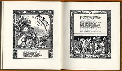 Mittelalter Teufels Lieder Balladen Hans Sachs Jugendstil Kunst Grafik Buch 1914