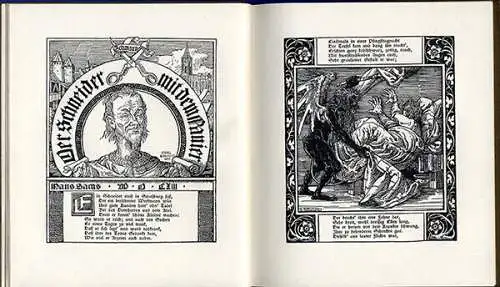 Mittelalter Teufels Lieder Balladen Hans Sachs Jugendstil Kunst Grafik Buch 1914