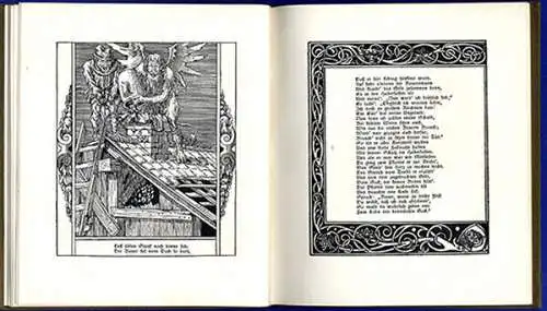 Mittelalter Teufels Lieder Balladen Hans Sachs Jugendstil Kunst Grafik Buch 1914