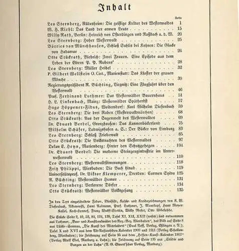 Rhein Pfalz Westerwald Heimat Geschichte Volkskunde Kunst Grafik Buch 1924