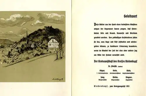Hessen Biedenkopf Hinterland Heimatbilder Karl Lenz Kunst Grafik Mappe 1935