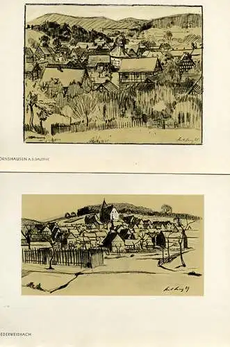 Hessen Biedenkopf Hinterland Heimatbilder Karl Lenz Kunst Grafik Mappe 1935